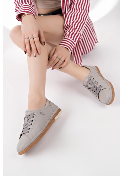 Nesilshoes Modessa 160 Taş Bağcıklı Hakiki Soft Deri Kadın Ayakkabı