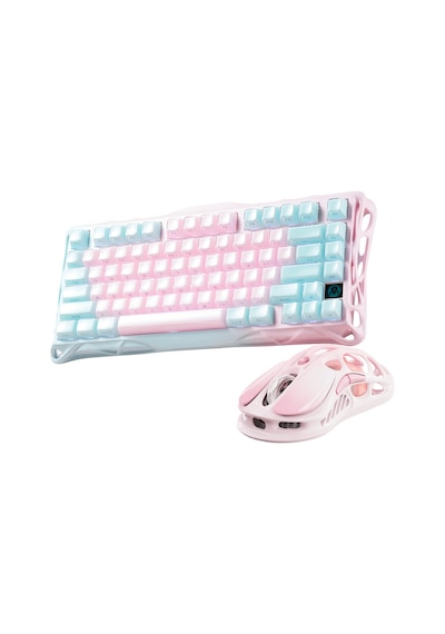 Gravastar Mercury K1 Lite Mekanik Gaming Klavye Ve M1 Pro Kablosuz Optik Mouse Seti, Lumen Rose Optik