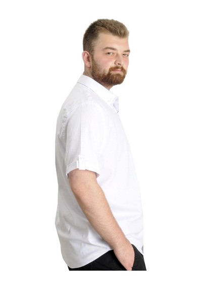 Mode Xl Erkek Büyük Beden Gabardin Gömlek Introvert 23304 Beyaz 001