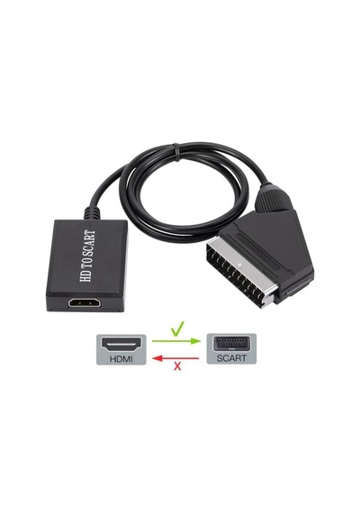 Hdmi To Scart 1080p Hd Av Video Çevirici Dönüştürücü Adaptör
