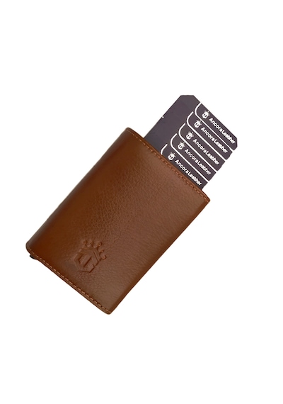 Ancora Leather Hakiki Deri Erkek Cüzdanı Mekanizmalı Taba 2704 Taba