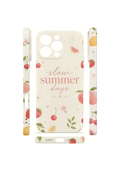 Apple iPhone Uyumlu 16 Pro Vorian İnce Kamera Korumalı Mika Kılıf Slow Summer Days Slow Summer Days Mika