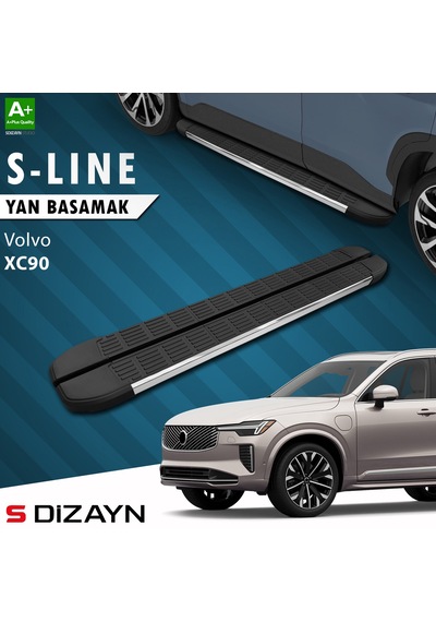 S-dizayn Volvo Xc90 Makyajlı Hybrid S-line Krom Yan Basamak 203 Cm 2024 Üzeri A+ Kalite