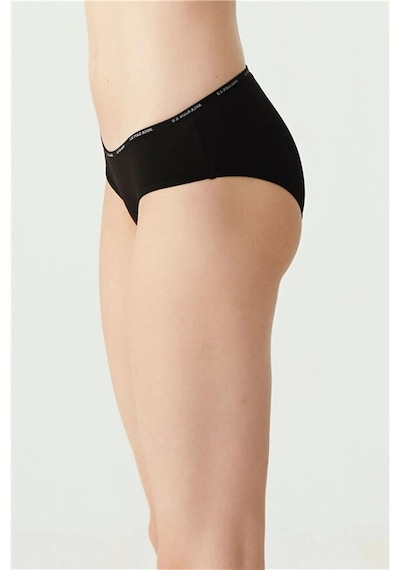 U.s. Polo Assn. Kadın 5'li Yüksek Bel Slip Siyah-beyaz-ten-beyaz-ten 001