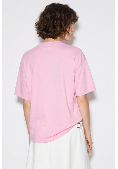 Kadın Fular Ve İnci Detaylı Bisiklet Yaka Oversize Basic T-shirt 360096 60286358 - Pembe Kadın Fular Ve İnci Detaylı Bisiklet Yaka Oversize Basic T-shirt 360096 60286358 - Pembe