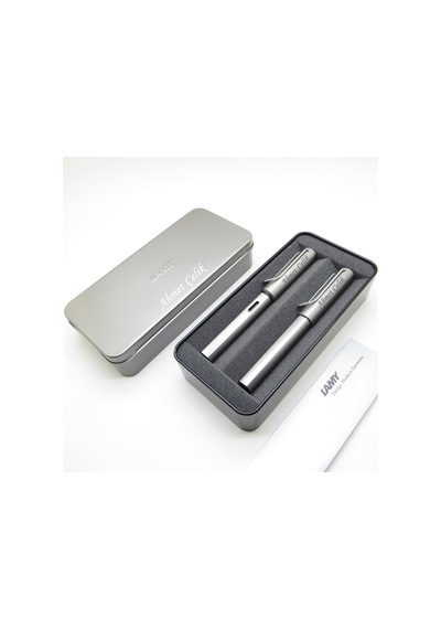 Lamy Al Star Grafit Gri Dolma Kalem + Roller Kalem + Metal Kutu