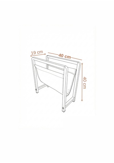 Linia Modern Metal Dergilik - Deri Detaylı Dekoratif Gazetelik Ve Kitaplık