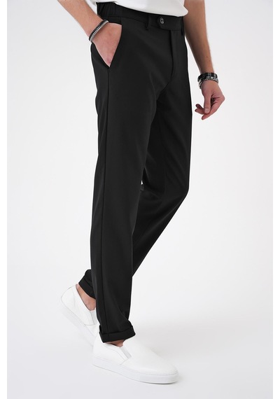 Efor Comfort Fit Beli Lastikli Siyah Jogger Pantolon P 1184 Siyah