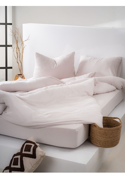 Strausshome Premium Müsli Nevresim Seti Tek Kişilik 140x200cm 50x70cm Yastık %100 Pamuk Krem