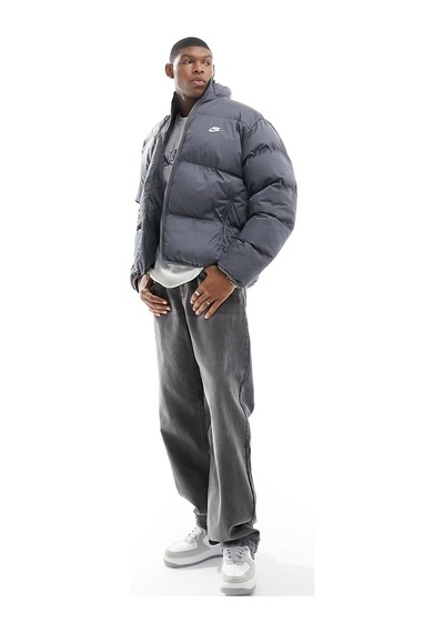 Nike Clup Puffer Synthetic Fill Full Zip Loose Fit Men's Jacket Erkek Bol Kesim Suitici Mont Gri Fb7368-068 Nike Clup Puffer Synthetic Fill Full Zip Loose Fit Men's Jacket Erkek Bol Kesim Suitici Mont Gri Fb7368-068