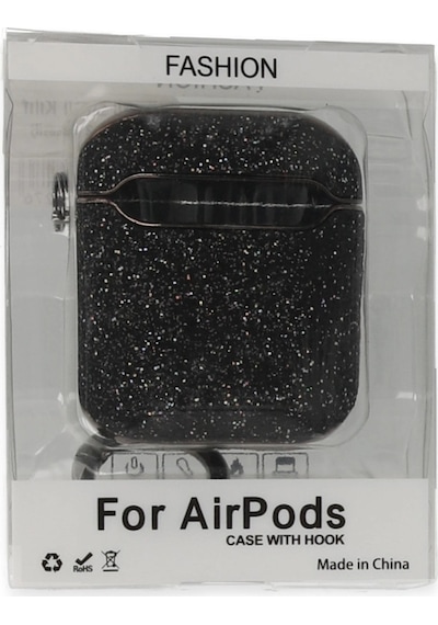 Apple, Uyumlu AirPods 2 2.nesil Spell Simli Kılıf - Siyah