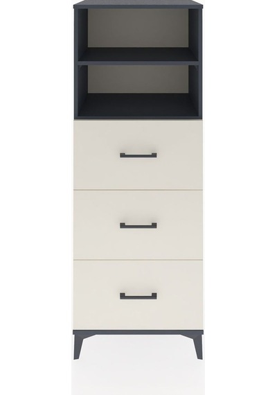 Hyperion Dolap 2 Raflı 3 Çekmeceli 60x44x163 Antrasit-aytaşı Antrasit