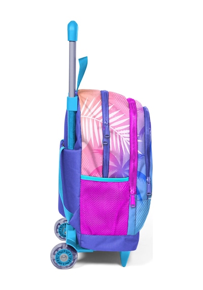 Coral High Kids Lavanta Pembe Flamingo Desenli Üç Bölmeli IşıkIı Tekerlekli Çekçek Sırt Çantası 23905