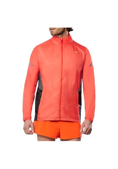 Mizuno Aero Jacket Erkek Yağmurluk Turuncusiyah Turuncu
