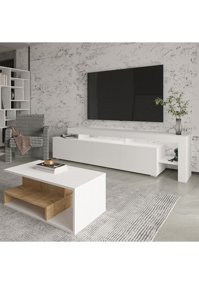 İnarch Dizayn Beliz Led Işıklı Tv Sehpası Ve Vera Orta Sehpa Set - Oturma Odası Modern Takım Beyaz - Safirmeşe İnarch Dizayn Beliz Led Işıklı Tv Sehpası Ve Vera Orta Sehpa Set - Oturma Odası Modern Takım Beyaz - Safirmeşe