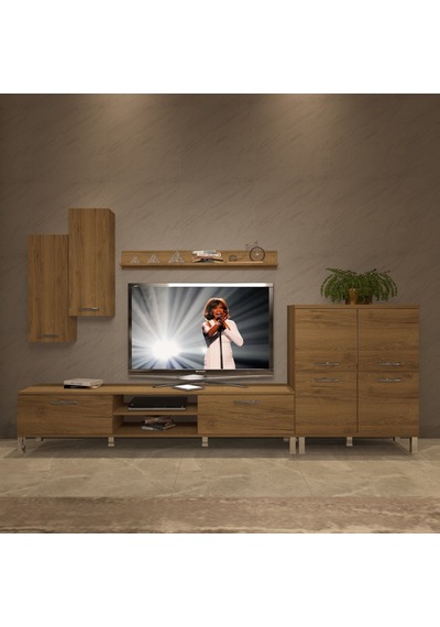 Decoraktiv Eko 6 Mdf Dvd Krom Ayaklı Tv Ünitesi Tv Sehpası Pera