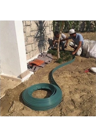 Dekorafence Çim Ayırıcı Esnek Plastik Çim Sınırlayıcı Bordür Taş Toprak Ayıracı Çmyşl 25mt