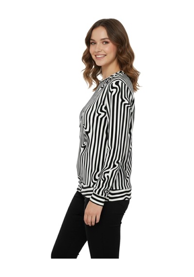 Linsolita Kadın Sıfıryaka Baskılı Bluz Bgl-st05110 Siyah