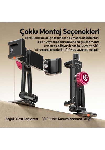 Ulanzi Ma51 Quickclip 360 Derece Ayarlanabilir Telefon Tutucu - M064