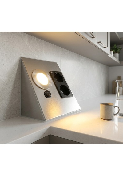 Cata Ct 5109 Krom Kasa 5w Çift Prizli Tezgah Aydınlatma Gün Işığı 3200k