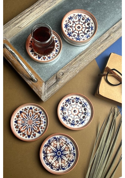 Tabak Evi Stoneware Mozaik Red Sefa 6 Lı Çay Tabağı 10cm Çok Renkli
