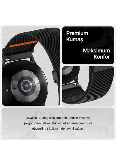 22mm İle Uyumlu Saatler İçin Steel Loop 46mm Yumuşak Kumaş Kordon Huaweı Watch Gt6 Pro/gt6/gt5 Diğer