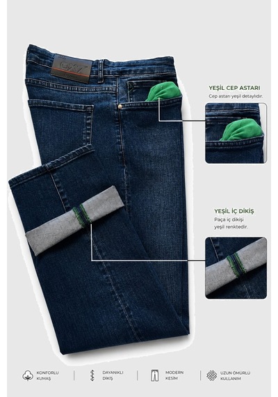 Rizzup Erkek Regular Fit Standart Kesim Likralı Taşlanmış Koyu Lacivert Kot Pantolon Esnek Pamuklu Jean 2600982 Rizzup Erkek Regular Fit Standart Kesim Likralı Taşlanmış Koyu Lacivert Kot Pantolon Esnek Pamuklu Jean 2600982