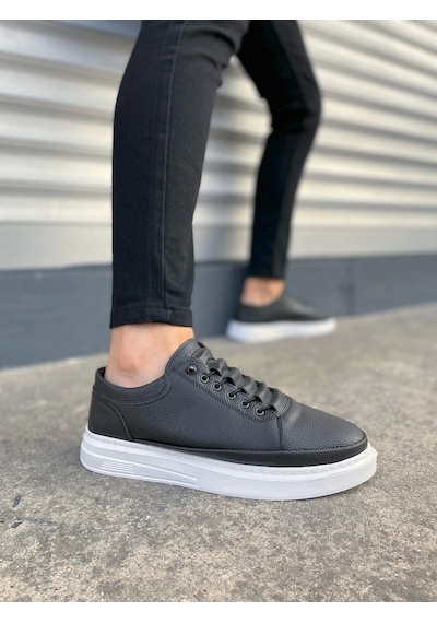 Jy0535 Prime Bağcıklı Cilt Erkek Günlük Sneaker Ayakkabı Cbt - Siyah Siyah