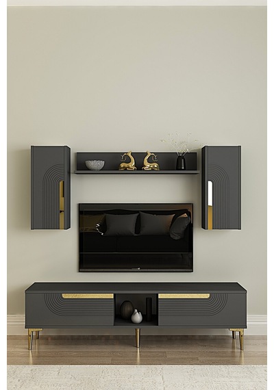 Tvr1502ag Meyra Tv Ünitesi Takımı Antrasit-gold 150cm