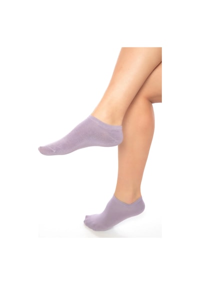 Saysez Bambu Kadın Sneaker Lila-mor Çorap Dikişsiz Görünmez Bilekte Spor Çorap Premium 4'lü Paket Renkli