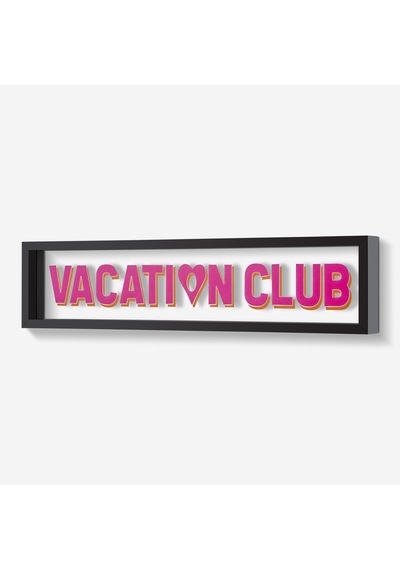 Siyah Cam Mdf Vacation Club Çerçeve 51x12x4 Cm