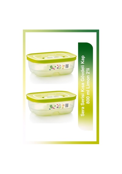 Tupperware Sera Serisi Kısa Gövdeli Kap 800 ml Limon 2'li