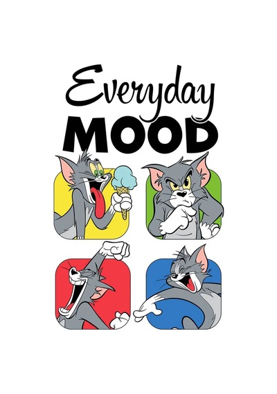 Tom Ve Jerry Mood Ütü İle Uygulanabilen Dtf Tekstil Baskı