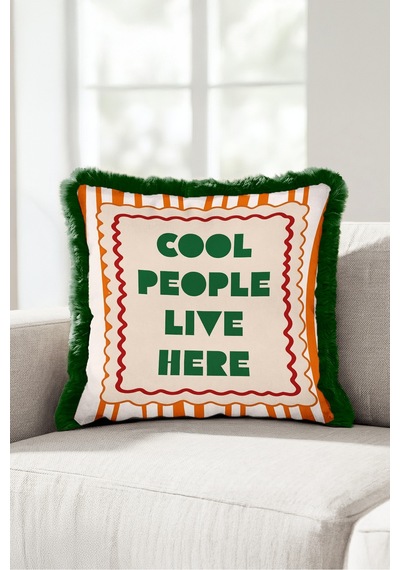 Cool People Live Here Retro Saçaklı Yastık Kılıfı-turuncu Bohem Yeşil Siyah Püsküllü Kırlent Kılıfı Kayıp Sahil Ritüel Cool People Live Here Retro Saçaklı Yastık Kılıfı-turuncu Bohem Yeşil Siyah Püsküllü Kırlent Kılıfı Kayıp Sahil Ritüel