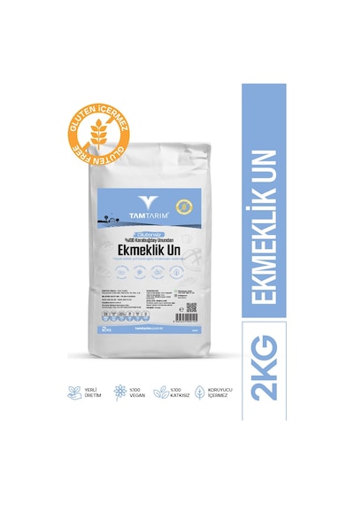Tam Tarım Glutensiz %100 Tam Çiğ Karabuğday Unundan Ekmeklik Un 2 KG