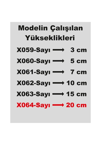 Stencil Rakam Boyama Şablonu X064-sayı Rakam Yüksekliği 20 Cm