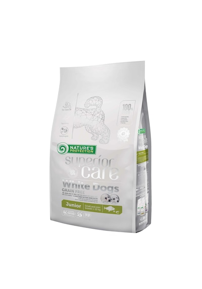 Nature's Protection Superior Care Beyaz Tüylü Köpekler İçin Balıklı Tahılsız Küçük Irk Yavru Köpek Maması 10kg