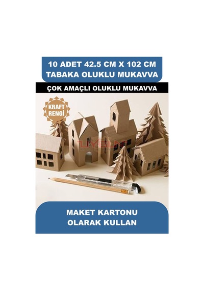 10 Adet 42.5cm X 102cm Baskısız Tabaka Oluklu Mukavva, Çocuk Etkinlik Kartonu, Maket Kartonu, Kargo Kartonu