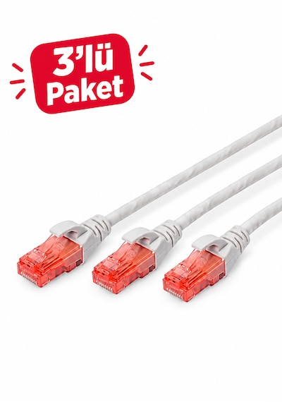 Digitus 5m Cat6 Utp Dk-1617-050 Gri Patch Kablo 3 Adet