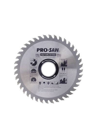 Prosaw Ps51202 Ahşap Daire Testere Bıçağı 115x22.23mm 40diş