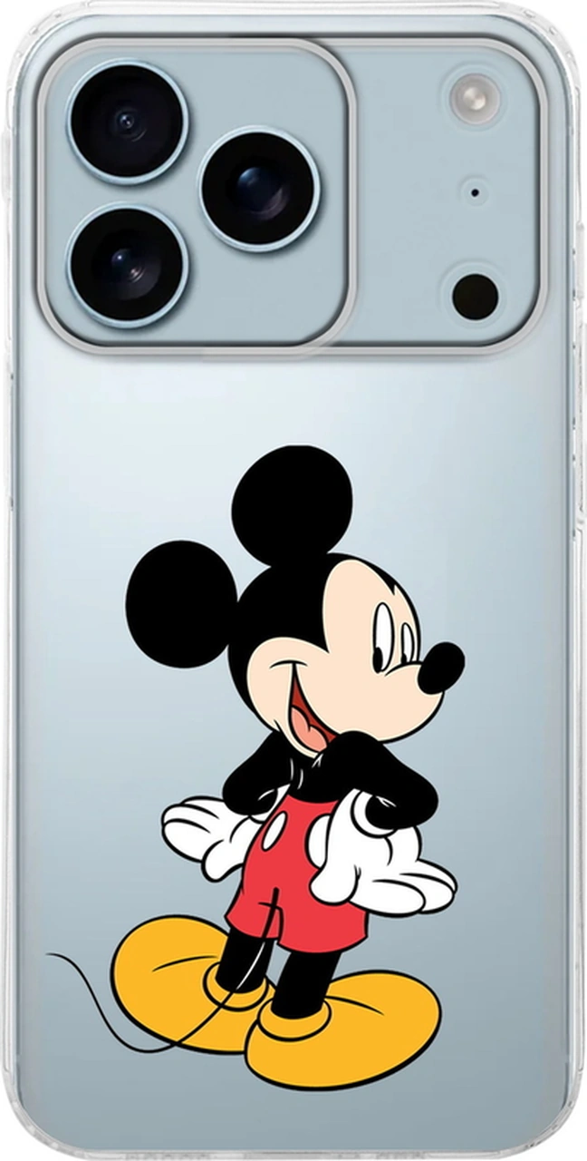 Apple Uyumlu iPhone17 Pro Max İle Kamera Çevresi Açık Mickey Mouse 4 Baskılı Şeffaf Kılıf