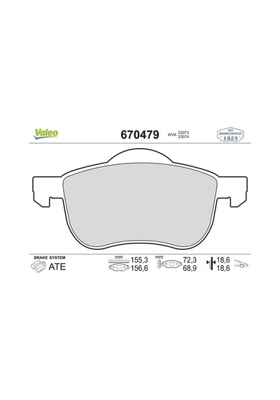 Valeo Ön Fren Balatası Volvo S60 2001 Ve Sonrası S1980-1998 06 V70 I-ıı 1997 Ve Sonrası Xc70 Valeo 670479