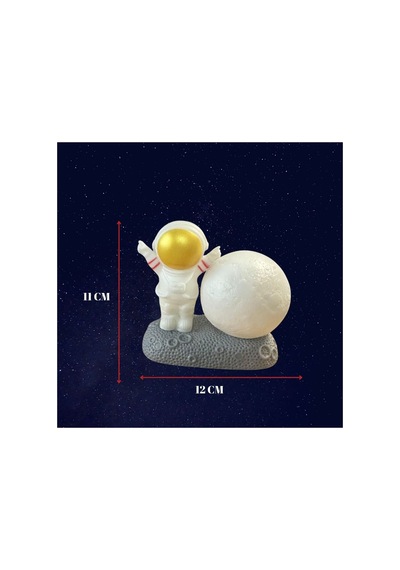 Astronot Ay Dekoratif Gece Lambası Sarı