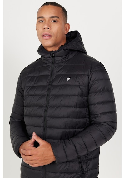 AC&Co / Altınyıldız Classics Erkek Sıyah Standart Fit Normal Kesim Kapüşonlu Mont Siyah
