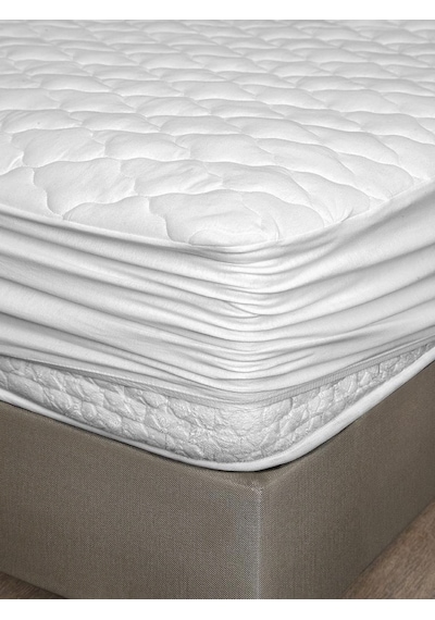 Sıvı Geçirmez Kapitone Alez Fitted 140x200 Beyaz