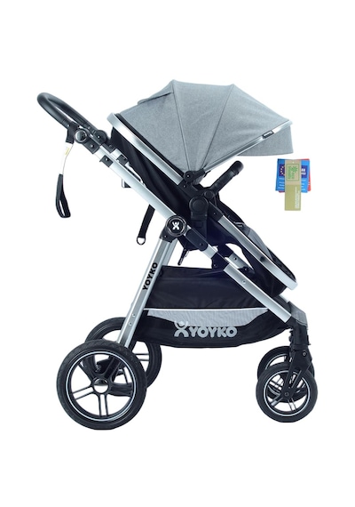 Yoyko Luxury İ-size Travel Sistem Bebek Arabası 3 İn 1 Gri Silver