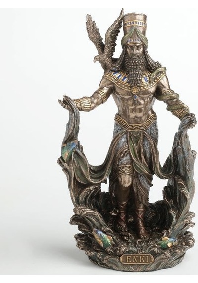 Dekoratif Enki Figürü Veronese Biblo Mitolojik Tema Şık Salon Dekoru Poliresin Dekoratif Obje 13x8x23,5 Cm Diğer