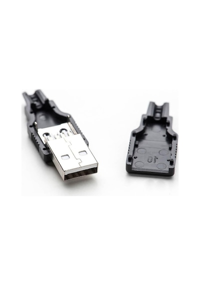 Koodmax Usb A Erkek Konnektör - Lehim Tipi - Plastik - Usb Erkek Soket - 10 Adet