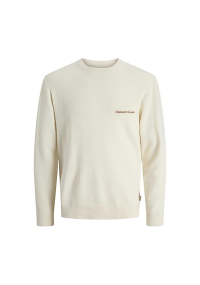 Jack & Jones Jornorrebro Light Knit Erkek Bisiklet Yaka İnce Triko Kazak Beyaz
