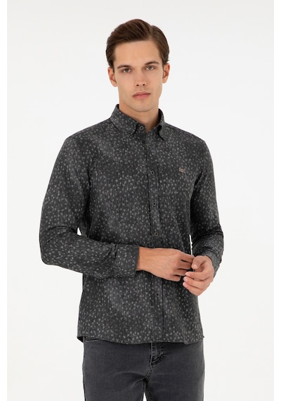 U.s. Polo Assn. Erkek Antrasit Gömlek Desenli 50293958-vr006 Antrasit